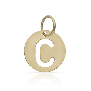 COLGANTE ORO 18KL LETRA CALADA - 10MM - Abecedario: c 