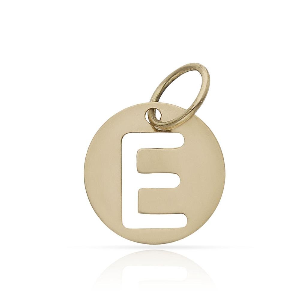 COLGANTE ORO 18KL LETRA CALADA - 10MM - Abecedario: e 