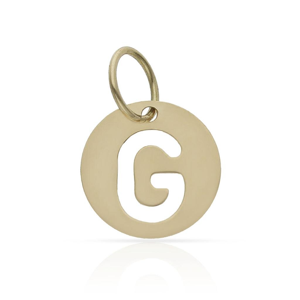 COLGANTE ORO 18KL LETRA CALADA - 10MM - Abecedario: g 