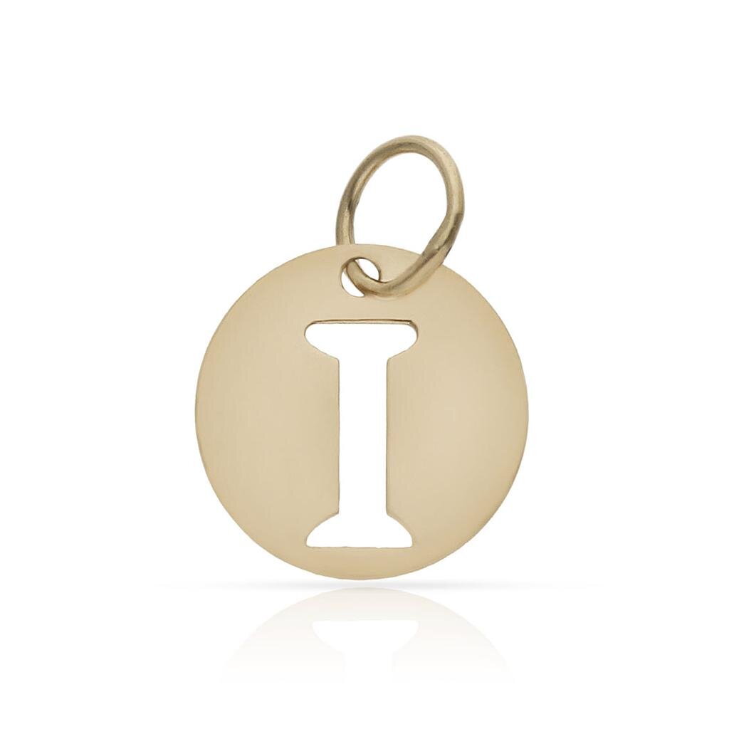 COLGANTE ORO 18KL LETRA CALADA - 10MM - Abecedario: i 