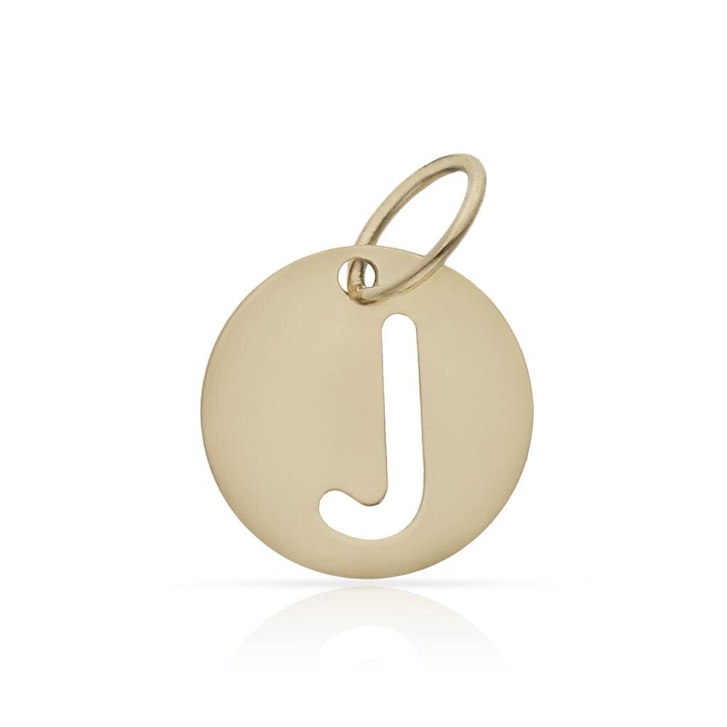 COLGANTE ORO 18KL LETRA CALADA - 10MM - Abecedario: j 