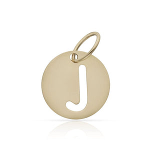 COLGANTE ORO 18KL LETRA CALADA - 10MM - Abecedario: j 