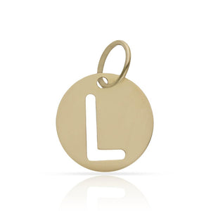 COLGANTE ORO 18KL LETRA CALADA - 10MM - Abecedario: L 