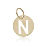 COLGANTE ORO 18KL LETRA CALADA - 10MM - Abecedario: n 