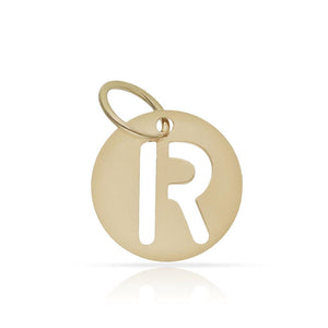 COLGANTE ORO 18KL LETRA CALADA - 10MM - Abecedario: r 