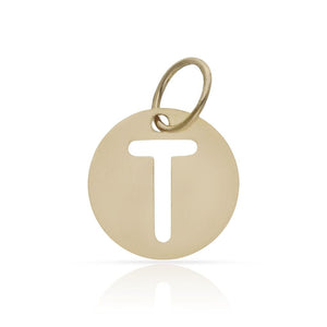 COLGANTE ORO 18KL LETRA CALADA - 10MM - Abecedario: t 