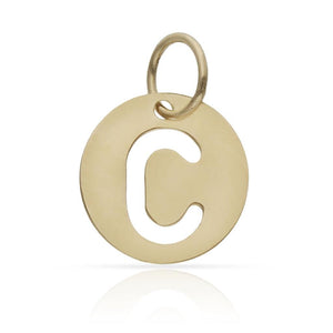 COLGANTE ORO 18KL LETRA CALADA - 12MM - Abecedario: c 