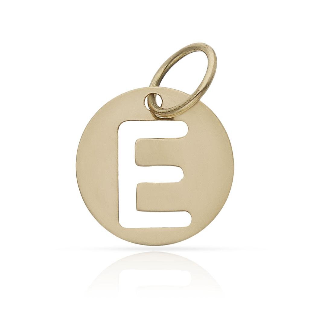 COLGANTE ORO 18KL LETRA CALADA - 12MM - Abecedario: e 