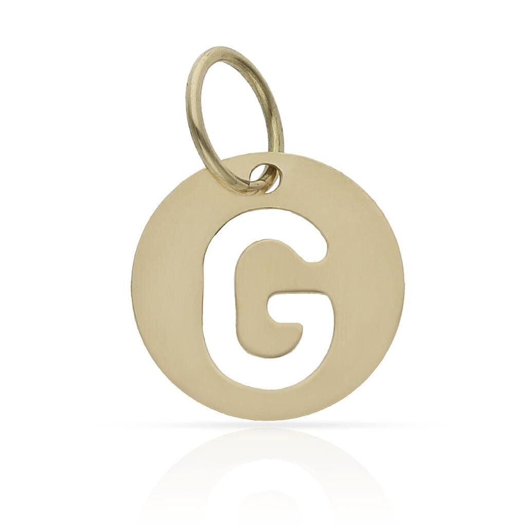 COLGANTE ORO 18KL LETRA CALADA - 12MM - Abecedario: g 