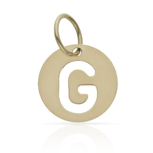 COLGANTE ORO 18KL LETRA CALADA - 12MM - Abecedario: g 