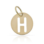 COLGANTE ORO 18KL LETRA CALADA - 12MM - Abecedario: h 