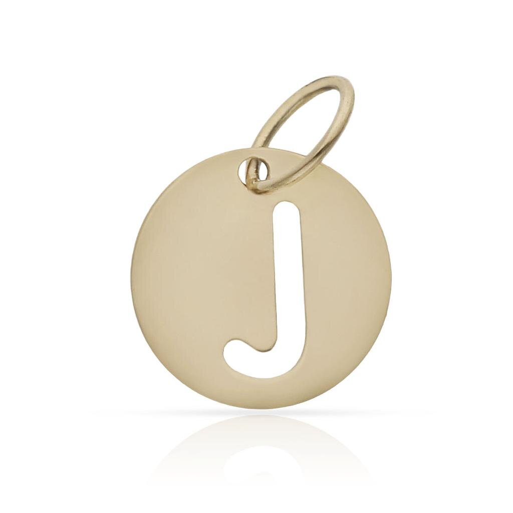 COLGANTE ORO 18KL LETRA CALADA - 12MM - Abecedario: j 