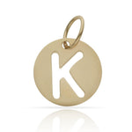 COLGANTE ORO 18KL LETRA CALADA - 12MM - Abecedario: k 