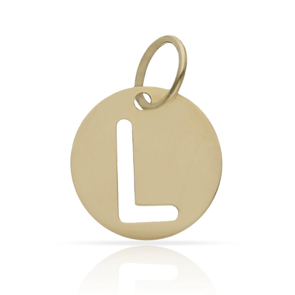 COLGANTE ORO 18KL LETRA CALADA - 12MM - Abecedario: L 