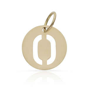 COLGANTE ORO 18KL LETRA CALADA - 12MM - Abecedario: o 