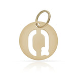 COLGANTE ORO 18KL LETRA CALADA - 12MM - Abecedario: q 
