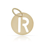 COLGANTE ORO 18KL LETRA CALADA - 12MM - Abecedario: r 
