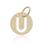 COLGANTE ORO 18KL LETRA CALADA - 12MM - Abecedario: u 