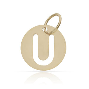 COLGANTE ORO 18KL LETRA CALADA - 12MM - Abecedario: u 