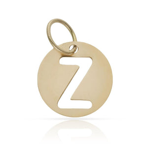 COLGANTE ORO 18KL LETRA CALADA - 12MM - Abecedario: z 