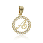 COLGANTE ORO 18KL LETRA CIRCONITAS - 12MM - Abecedario: a 