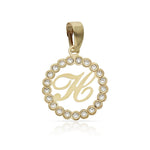 COLGANTE ORO 18KL LETRA CIRCONITAS - 12MM - Abecedario: h 