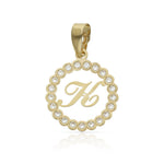 COLGANTE ORO 18KL LETRA CIRCONITAS - 12MM - Abecedario: k 