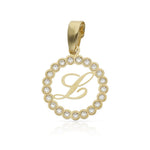 COLGANTE ORO 18KL LETRA CIRCONITAS - 12MM - Abecedario: L 