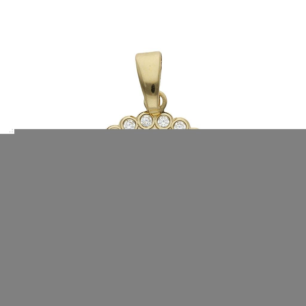 COLGANTE ORO 18KL LETRA CIRCONITAS - 12MM - Abecedario: q 
