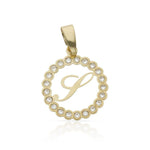 COLGANTE ORO 18KL LETRA CIRCONITAS - 12MM - Abecedario: s 