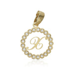 COLGANTE ORO 18KL LETRA CIRCONITAS - 12MM - Abecedario: x 
