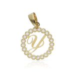 COLGANTE ORO 18KL LETRA CIRCONITAS - 12MM - Abecedario: y 
