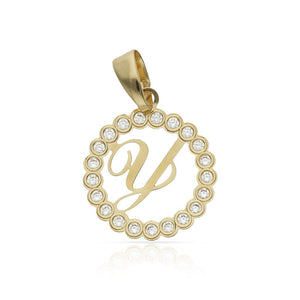 COLGANTE ORO 18KL LETRA CIRCONITAS - 12MM - Abecedario: y 