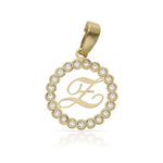 COLGANTE ORO 18KL LETRA CIRCONITAS - 12MM - Abecedario: z 