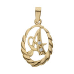 COLGANTE ORO 18KL LETRA CIRCONITAS - 13x20MM - Abecedario: a 