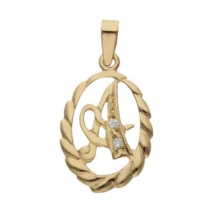 COLGANTE ORO 18KL LETRA CIRCONITAS - 13x20MM - Abecedario: a 