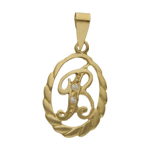 COLGANTE ORO 18KL LETRA CIRCONITAS - 13x20MM - Abecedario: b 