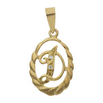 COLGANTE ORO 18KL LETRA CIRCONITAS - 13x20MM - Abecedario: d 
