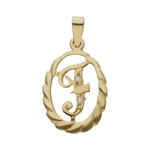 COLGANTE ORO 18KL LETRA CIRCONITAS - 13x20MM - Abecedario: f 