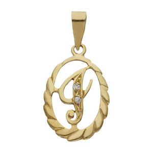 COLGANTE ORO 18KL LETRA CIRCONITAS - 13x20MM - Abecedario: i 