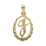 COLGANTE ORO 18KL LETRA CIRCONITAS - 13x20MM - Abecedario: j 