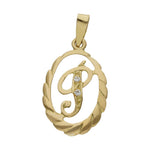 COLGANTE ORO 18KL LETRA CIRCONITAS - 13x20MM - Abecedario: p 