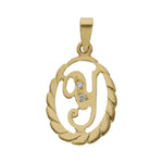 COLGANTE ORO 18KL LETRA CIRCONITAS - 13x20MM - Abecedario: y 