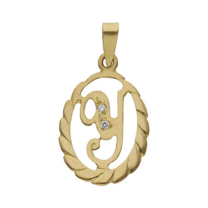 COLGANTE ORO 18KL LETRA CIRCONITAS - 13x20MM - Abecedario: y 