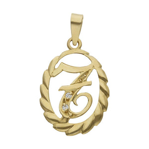 COLGANTE ORO 18KL LETRA CIRCONITAS - 13x20MM - Abecedario: z 