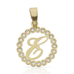COLGANTE ORO 18KL LETRA CIRCONITAS - 15MM - Abecedario: e 