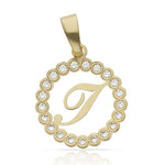 COLGANTE ORO 18KL LETRA CIRCONITAS - 15MM - Abecedario: i 