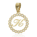 COLGANTE ORO 18KL LETRA CIRCONITAS - 15MM - Abecedario: k 