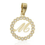 COLGANTE ORO 18KL LETRA CIRCONITAS - 15MM - Abecedario: m 