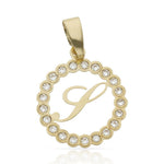 COLGANTE ORO 18KL LETRA CIRCONITAS - 15MM - Abecedario: s 